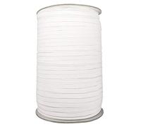 WedDecor White 3mm Flat Elastic Band for Sewing & Craft, 100 Metres Long Braided Elastic Band Stretch Strap Spool, Soft Smooth Finish Elastic Cord for Sewing, Knitting, Art & Craft, Clothing