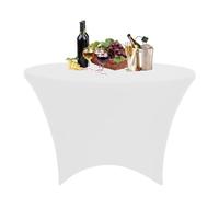 WedDecor White 72 inch Round Premium Spandex Tablecloth Stretchy Table Cover Slipcover for Wedding & Event Decoration & Birthday Party, Banquet, Dining Table Cloth, 1pc