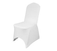 WedDecor White Chair Cover 220GSM Polyester Spandex Stretch Removable Washable Slipcover for Dining Party, Banquet Decoration, Anniversary, Conferences, Events, 1 Piece