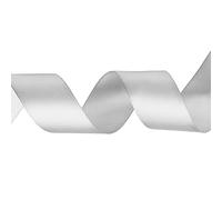 Weddecor White Double Sided Satin Ribbon Polyester Fabric for Arts and Crafts, Sewing, Bows, Birthday, Clothing, Dresses, Gift Wrapping - Decoration for Wedding, 15mm x 25 Metres