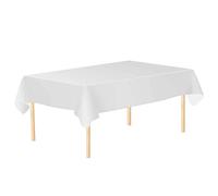 WedDecor White Plastic Tablecloth 54 x 72 Inch Rectangle Party Disposable Table Covers for Indoor & Outdoor Birthday, Picnic, Christmas, Weddings, Baby Shower, Party Decorations, 6pcs