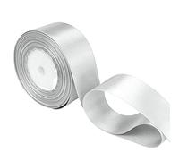 WedDecor White Ribbon for Gift Wrapping, 10mm x 10 Metres Double Sided Polyester Satin Ribbon Roll for Christmas, Wedding, Crafting, Hair Bow, Sewing, Birthday Cake Decoration