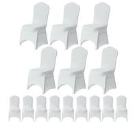 WedDecor White Spandex Chair Cover Stretch Removable Slipcover Dining Room Wedding Decor, Christmas Party, Banquet, Anniversary, Birthday Decoration, 20pcs