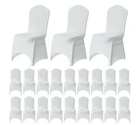 WedDecor White Spandex Chair Cover Stretch Removable Slipcover Dining Room Wedding Decor, Christmas Party, Banquet, Anniversary, Birthday Decoration, 50pcs