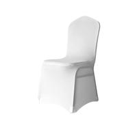 WedDecor White Spandex Wedding Chair Covers 140GSM Premium Quality Stretchable Fabric Slipcovers for Dining Party, Banquet Decoration, Anniversary, Conferences, Events, 1pc