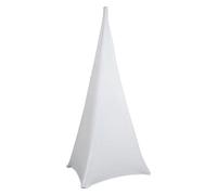 WedDecor White Tripod Speaker Stand Cover Strech Fabric 360 Degree Coverage Triple Sided DJ Accessory for Weddings, Banquets, Parties, Events, Birthday, 1pc