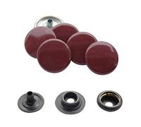 WedDecor Wine Red 15mm Press Studs Heavy Duty Metal Nickle Free 4 Parts Snap Fasteners Rivets Button for Leather Crafts, Jackets, Bags, Straps, Jeans, Clothes Repair - Pack of 50
