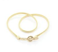 Weddecor Womens Waist Chain Elasticated Belt with Stylish Round Buckle for Casual, Semi Formal, Western Outfits, 10mm Wide, Small, Gold