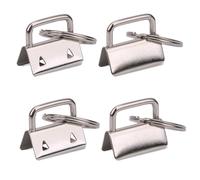 WedDecor Wristlet Keychain Hardware 25mm, with Metal Wristlet Sets with Key Rings Lanyard Key Chains Fob Hardware Supplies for Webbing, Bags, Belts, Silver, 20pcs