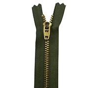WedDecor YKK Closed-Ended Nylon Camouflage Zipper, Heavy Duty Golden Brass Teeth/Head Durable Zipper for Bags, Purses, Dresses, Crafts Making, DIY Sewing Skirt, Luggage, Trousers, 6 Inch (15cm), 1pc