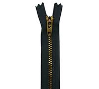 WedDecor YKK Closed-Ended Nylon Grey Zipper, Heavy Duty Golden Brass Teeth/Head Durable Zipper for Bags, Purses, Dresses, Crafts Making, DIY Sewing Skirt, Luggage, Trousers, 7 Inch (18cm), 1pc