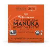 Wedderspoon KFactor 16 Manuka Honey Snap Packs 24 Sachets 120g Raw Monofloral Non GMO Traceable New Zealand
