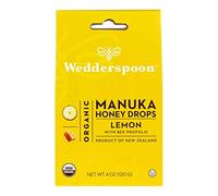 Wedderspoon Organic Bee Propolis and Lemon Flavour Manuka Honey Drops, 120 g