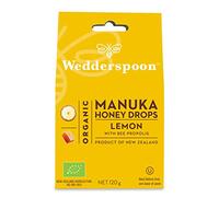 Wedderspoon Organic Manuka Honey Drops, 120g, 3 Pack - Lemon with Bee Propolis