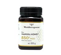 Wedderspoon Raw Manuka Honey 850 MGO - Pure, Unpasteurised, Non-GMO, Kosher, Halal, BPA-Free Packaging, Kfactor Rated, Third-Party Lab Tested, Traceable to the Hive (500g)