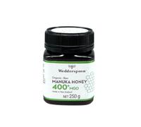 Wedderspoon Raw Organic Manuka Honey 400 MGO - UK’s Only Raw Organic Manuka | KFactor Verified, Glyphosate-Free, Non-GMO, Traceable, Unpasteurised, New Zealand Sourced (250g)