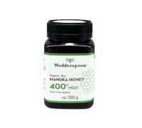 Wedderspoon Raw Organic Manuka Honey 400 MGO - UK’s Only Raw Organic Manuka | KFactor Verified, Glyphosate-Free, Non-GMO, Traceable, Unpasteurised, New Zealand Sourced 500g