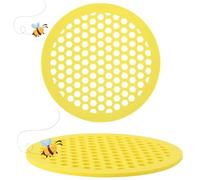 WeddHuis 2 Pieces Bee Floating Island Honeycomb Watering Station for Bees and Butterflies for Gardens and Balconies (20 x 20 x 0.5 cm)