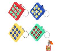 WeddHuis 4 Pieces Key Rings Tris for Children 8-12 Years Mini Game Tris Keychain Gifts for Boys and Girls for Christmas, Birthday Children