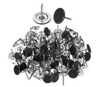 WeddHuis 50 Pcs Decorative Nails Flat Head Furniture Studs Push Pins for Sofa Headboards (11mm x 13mm) (Black)