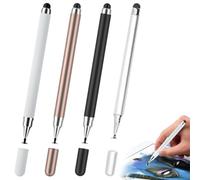 WeddHuis Pack of 4 2 in 1 Stylus Pen Touchscreen Pen for All Tablets, Compatible with All Mobile Phones/Tablets