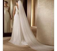 Wedding 2 or 3 Tier Cathedral Length White Ivory Veil With Comb - Elegant Soft Tulle Floor Length Romantic Wedding Accessory (300X150cm)