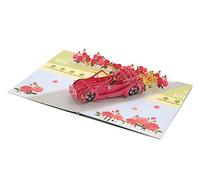Wedding 3D Pop Up Card, Romantic Rosy Couple Greetings Card, Perfect Weeding Gift, Anniversary Card, Handmade Wedding Car pop up