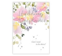 Wedding Acceptance Card - Watercolour Floral Design - Can't Wait to be there! - Special Finish - Made in the UK - Eco-Friendly