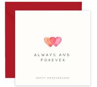 Wedding Anniversary Card and Keepsake Gift for Him, Her or Couple - Romantic Anniversary Cards for Husband, Wife, Boyfriend, Girlfriend - Includes Luxury Crimson Envelope - Size 14cm