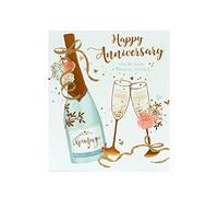 Wedding Anniversary Card - Couples Anniversary Card - for a Special Couple - Champagne Gold Foil Design