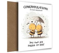 Wedding Anniversary Card for Couples - Meant to Bee - Funny Anniversary Card for Him and Her - Say Congratulations on Your Milestone Anniversary with this Bee Pun