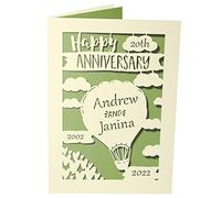 Wedding Anniversary Card for Couples, Mum & Dad, Grandparents - Personalised with Any Names and Anniversary Dates - Keepsake Card - Generous A5 Size