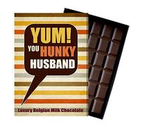 Wedding Anniversary Card Thank You Birthday Boxed Chocolate Gift for Lovely Husband Civil Partner Present to Say Thanks 100 Gram Novelty Belgian Milk Present YM108