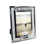 Wedding Anniversary Personalised 25th Silver Crystal Border Photo Frame
