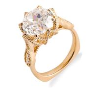 Wedding Anniversary Rings 14K Gold Filled Ring Yellow Moissanite Flower Size P 1/2 Modern for Wife Wedding Jewelry