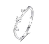 Wedding Anniversary Rings, Cute Engagement Ring Leaf with Round Diamond 14K White Gold Size U 1/2