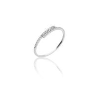Wedding Anniversary Rings, Ladies Wedding Band with Simple Row Round Diamond 0.09Ct 9K White Gold Size J 1/2