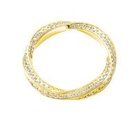 Wedding Anniversary Rings, Womens Wedding Bands Mobius Band with Moissanite 18K Yellow Gold Size T 1/2