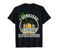 Wedding anniversary survived marriage 31 years skeleton T-Shirt