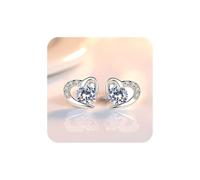 Wedding Anniversary Valentines Day Earrings for Women Studs 925 Sterling Sales+Clearance+Today+Deals+Prime+Free+for+Shipping Silver Love Stud Earrings for Women My+Orders 4-White
