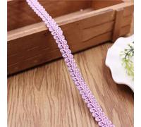 Wedding Applique Roll Ribbons, Curve Cotton Lace Trim 100% Cotton Braided 12mm 40 Yards Multicolor Sewing Craft Supplies(Light Purple)
