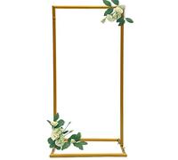 Wedding Arch 1 * 0.5m-Metal Backdrop Stand Flower Stand|Square Modern Wedding Arch Frame for Wedding, Birthday Party, Garden Decoration Gold