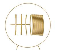 Wedding arch Arche Metal Circle Stand Wedding Round Balloon Arch Flower Gold Background DIY Frame Birthday Party Decoration(1.8M)