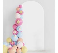 Wedding Arch Backdrop Cover 3.9x7.2FT Arch Stand Cover Round Top Double Sided Stretch Arch Backdrop Stand Cover for Birthday Party Wedding Ceremony Bridal Shower Decoration