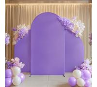 Wedding Arch Backdrop Cover Set, Double-Sided Round & Half Moon Stretchy Fitted Covers for Event Decorations