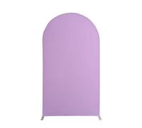 Wedding Arch Cover, Spandex Fitted Round Top Wedding Arch Cover, Arch Stand Cover Backdrop Cover, for Wedding Birthday Banquet Arch Decoration (200x100cm,Purple)