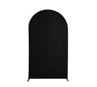 Wedding Arch Cover, Spandex Fitted Round Top Wedding Arch Cover, Arch Stand Cover Backdrop Cover, for Wedding Birthday Banquet Arch Decoration (240x140cm,Black)