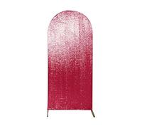 Wedding Arch Covers Sliver Gold Sequin Spandex Backdrop Flash Wedding Birthday Glitter Arch Double-sided Cover Wall Background(Rose red,100x210cm)