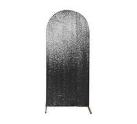 Wedding Arch Covers Sliver Gold Sequin Spandex Backdrop Flash Wedding Birthday Glitter Arch Double-sided Cover Wall Background(Black,80x180cm)