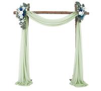 Wedding Arch Drapes, 18ft Chiffon Wedding Banquet Draping Fabric Backdrop Curtain Drapery for Wedding Archway Ceremony Party Decor (Green)